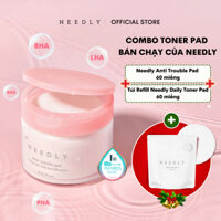 [COMBO 8/3] Toner Pad Needly Anti-Trouble Làm Sạch Bã Nhờn Căng Bóng 250G 60 Miếng & Túi Refill Daily Toner Pad