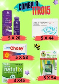 Combo 9 ( 5 Alpha Choay, 5 Rigevidon 21+7, 5 Khuynh diệp opc, 5 Tía tô Nano bạc, 3 Natufix gold )