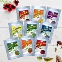 Combo 9 Gói 20gr Bột Tạo Màu Thực Phẩm 100% Tự Nhiên - Bột Rau Củ Nguyên Chất các loại lá nếp/gấc/cẩm/dành/dền/khoai/bí