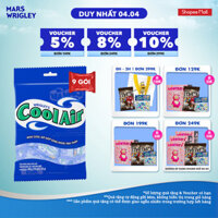 Combo 9 Kẹo Sing-Gum Cool Air Hương Bạc Hà - Khuynh Diệp Túi 100 Gói 2 Viên