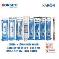 Combo 9 lõi lọc nước Karofi chính hãng dùng cho máy lọc nước Karofi O-i229U - Hàng Chính Hãng