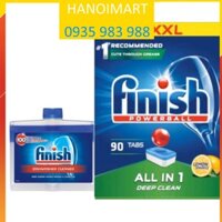 Combo 90 viên rửa bát finish All in 1 + Nước vệ sinh máy rửa bát - HANOIMART