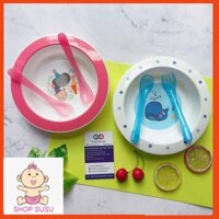 Combo ăn dặm: 1 Đũa tập gắp; 1 Bộ Bát Upass kèm thìa và dĩa hữu cơ cho bé