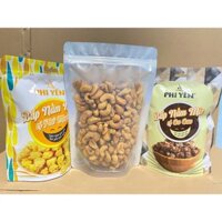 Combo ăn vặt 1 Túi Hạt điều tỏi ớt 500g +2 bịch Bắp rang bơ vị phô mai 40g+ 2 bịch bắp rang bơ vị cacao 40g siêu ngon
