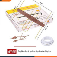 Combo Anten DVB T2 có mạch khuếch đại Hoành Kiến Đạt tặng kèm dây cáp và dây cấp nguồn