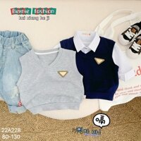 Combo áo gile da cá kèm áo sơ mi trắng dài tay Bernie cho bé trai cực đẹp