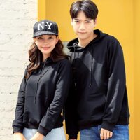 Combo Áo Khoác Hoodie Cặp -Couple Nam Nữ Trắng Đen -Trơn Nỉ Bông -Thời Trang Kactus Cao Cấp - Đen - S-L