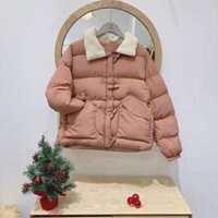 Combo áo len lông + áo phao khuy sừng