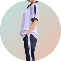 COMBO Áo Thun Thể Dục+ Quần thể dục 3 SỌC TRẮNG Học Sinh Nam Nữ Các Cấp 1 2 3 Cotton Tập Thể Dục Sport