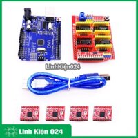 Combo Arduino Uno R3 Dán + Shield Uno R3 + 4 Module A4988 V1