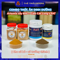 Combo Artemia sấy khô + Cám Cát Long’s FAT - 50g-100g-200g. Thức ăn dinh dưỡng và tiện lợi cho cá guppy, betta..