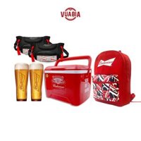 Combo Ba Lô Budweiser Cao Cấp (Laptop 15")+ 1 Thùng Đá Budweiser 12L + 2 Ly Thủy Tinh Budweiser 330ml và 2 Túi Thời Trang Cao Cấp Budweiser - QUÀ TẶNG KHÔNG BÁN