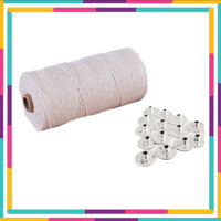 Combo bấc nến cotton và đế kẹp dùng làm nến thơm cao cấp, tặng mẫu thử tinh dầu Kobi - 40g Bấc 40g Đế
