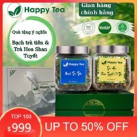 Combo Bạch Trà Tiên & Hoa Trà Shan Tuyết cổ thụ Hà Giang - 80g/Lọ | Quà Tặng Tinh Hoa Tây Bắc