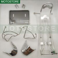 Combo Baga Chuối Inox Wave Alpha đời 2006-2022 + bọc mõm đuôi inox + bộ bảo vệ lốc máy inox + móc U inox