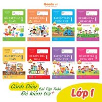Combo Bài Tập Tuần và Đề Kiểm Tra Toán, Tiếng Việt Lớp 1 - Cánh Diều Tự Chọn Sách - Toán Kì 1 2 Cuốn