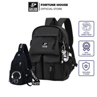 COMBO: Balo Fortune Mouse laptop B188 + Túi Đeo chéo Hàn Quốc 012 (không kèm móc khóa)