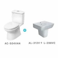 Combo bàn cầu Inax AC-504VAN + Lavabo AL-312V + Chân treo L-298VC chính hãng( hình thật)