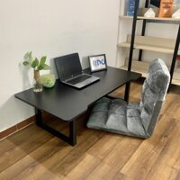 Combo bàn ghế gaming ngồi bệt - TIDO TI-GMCU - Khung sắt chữ U gấp gọn - Mặt bàn bo tròn các góc dài 1m -1m2 - Viền đen - Ghế xám - Vừa 100x50x35 Cm