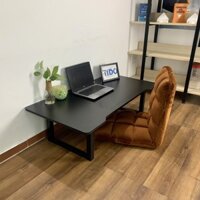 Combo bàn ghế gaming ngồi bệt - TIDO TI-GMCU - Khung sắt chữ U gấp gọn - Mặt bàn bo tròn các góc dài 1m -1m2 - Viền đen - Ghế nâu - Lớn 120x60x35 Cm.