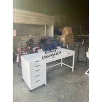 combo bàn kèm tủ ikea full trắng