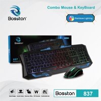 Combo Bàn Phím + Chuột Bosston 837 Đèn Led 7 Màu