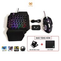 Combo bàn phím chuột gaming Free Wolf K15 Dragon X7 Led 7 màu siêu nhỏ gọn sử dụng cho máy tính và điện thoại