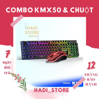 Combo Bàn Phím Cơ Gaming KMX50 & Chuột Laser Hunting Engine Đèn Led RGB 104 Key HADI_STORE GAMING