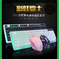 Combo Bàn phím giả cơ và Chuột chuyên game có đèn LED đổi màu T11 Limeide