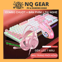 COMBO Bàn Phím Máy Tính Laptop K500 Giả Cơ Led Xuyên Chữ,Chuột G15,Tai nghe Q7.1 YINOIAO Led RGB,Bảo hành lỗi 1 đổi 1