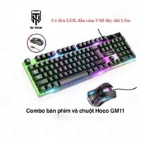 Combo bàn phím và chuột có dây Hoco GM11, Có đèn LED, đầu cắm USB dây dài 1.5m.