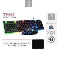 Combo Bàn Phím Và Chuột Gaming Gear TWOLF TF230 Led RGB 3D Dây Dài 130cm Tặng Lót Chuột May Viền