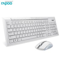 Combo Bàn Phím Và Chuột Không Dây Chống Nước Rapoo 8200P Silent Slim (Trắng)