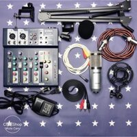 Combo Bàn Trộn Thu Âm Livestream Mixer F4 Yamaha-Mic WOAICHANG BM900 Tặng Kèm Tai Nghe Bảo Hành 12 tháng