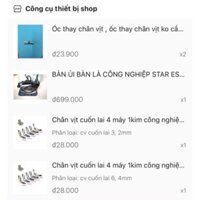 Combo bàn ủi, ốc thay chân vịt, và chân vịt cuốn lại 3,2li và 6,4li
