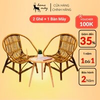 Combo bàn và ghế mây tre đan bất ngờ - cống phẩm HOME MÂY thích hợp cho quán coffe và ban công gia đình