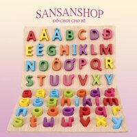 Combo bảng chữ cái tiếng việt khối nổi và 20 số khối nổi cho bé, Đồ chơi gỗ thông minh