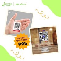 Combo Bảng mã qr kèm Móc khóa in thông tin tài khoản ngân hàng chất liệu mica bền đẹp, thời gian in siêu tốc bachmoc.sto
