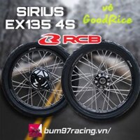Combo Bánh Căm Đùm Phay SIRIUS EX 135 4S - Căm RCB - Niềng RCB - Vỏ GOODRIDE