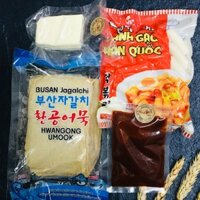 Combo Bánh gạo tokbokki kèm sốt+phô mai mozza và chả cá Hàn Quốc
