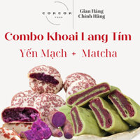 Combo Bánh Khoai Lang Tím, Bánh Matcha Khoai Lang Tím, Bánh Yến Mạch Khoai Lang Tím Không Đường, Mềm Dẻo Healthy