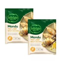 Combo bánh xếp mandu nhân thịt và bắp Bibigo gói 350g