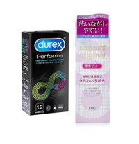 Combo Bao Cao Su Lâu Ra Durex Performa - 12s  Gel Bôi Trơn Sagami Original