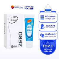 Combo Bao Cao Su LifeStyles Zero Super Thin Siêu Mỏng Hộp 12 bao  Gel Bôi Trơn Tinh Chất Lô Hội LifeStyles Aloe 50ml