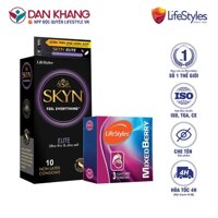 COMBO BAO CAO SU SKYN ELITE NON-LATEX 10 BAO + 1 HỘP BAO CAO SU MIXED BERRY 3 BAO - LIFESTYLES