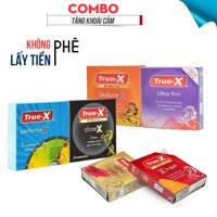 Combo Bao Cao Su True-X (SeduceX, PerformaX, Trojan, CloseX) Bcs Kéo Dài Thời Gian & Gân Gai Hạt, Tăng Khoái Cảm. Hộp 3C