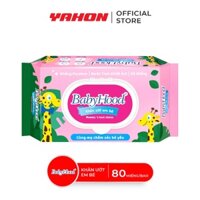 Combo Bao Khăn Ướt Em Bé BABYHOOD Không Mùi, 80 Miếng/Bao