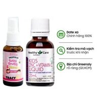 Combo Bảo Vệ Hô Hấp Cho Trẻ - Healthy Care Vitamin C Kẽm, Keo Ong Xanh Tracybee Vị Trái Cây