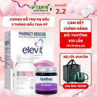 Combo bầu Elevit, DHA Bầu, Canxi Bone Care Bioisland bổ sung dinh dưỡng toàn diện cho mẹ và bé khi mang thai và sau sinh