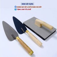Combo bay xây lá đề và bàn chà xốp tặng 1 bay tô lá đề 0.7 ly.